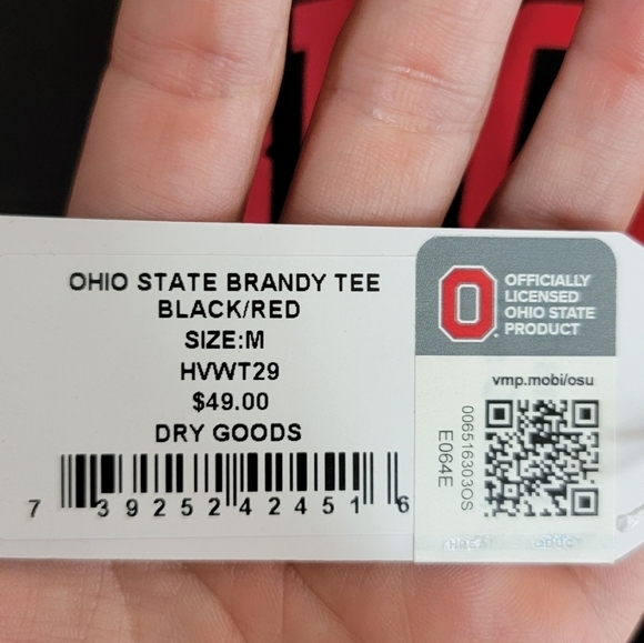 NWT Hype & Vice | Ohio State Buckeyes Brandy Cropped Colorblock Graphic Tee - Picture 3 of 5